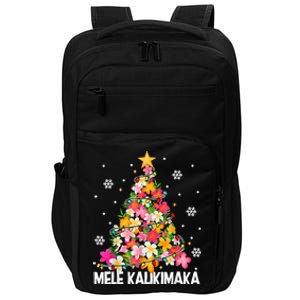 Hawaiian Floral Christmas Tree Mele Kalikimaka Tropical Xmas Impact Tech Backpack