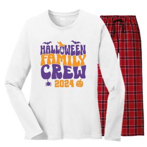 Halloween Family Crew 2024 Matching Family Spooky Women's Long Sleeve Flannel Pajama Set 