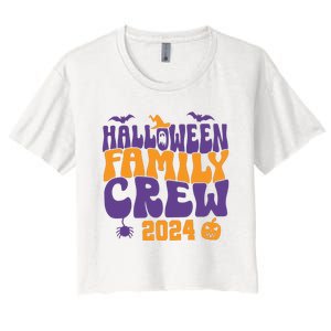 Halloween Family Crew 2024 Matching Family Spooky Women's Crop Top Tee