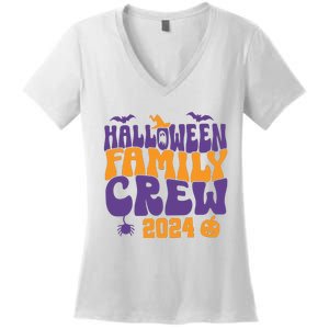 Halloween Family Crew 2024 Matching Family Spooky Women's V-Neck T-Shirt