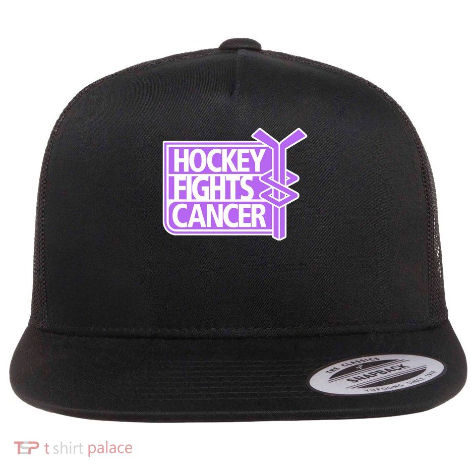Hockey Fights Cancer Flat Bill Trucker Hat