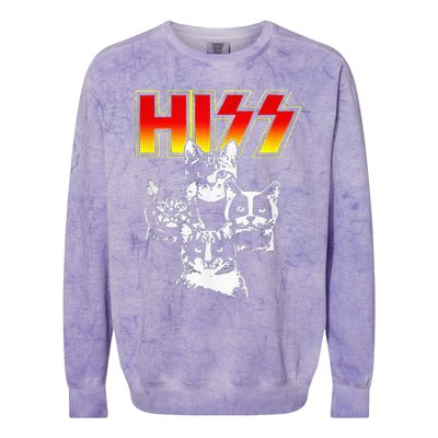 HISS Funny Cute Cat Mom Kitten Cats Lover Rock Colorblast Crewneck Sweatshirt