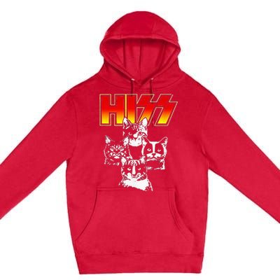 HISS Funny Cute Cat Mom Kitten Cats Lover Rock Premium Pullover Hoodie