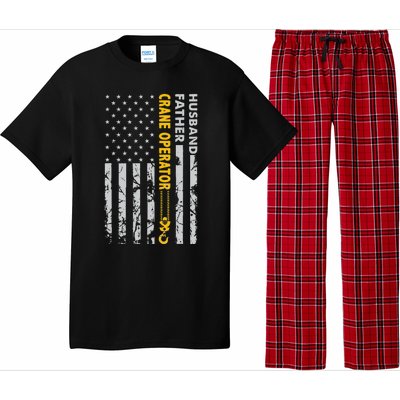 Husband Father Crane Operator USA Flag Fathers Day Gift Pajama Set