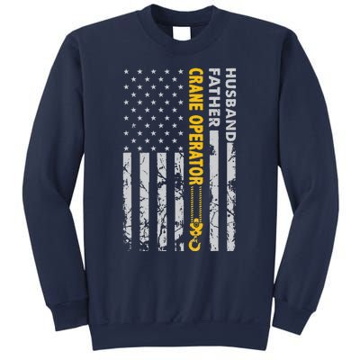 Husband Father Crane Operator USA Flag Fathers Day Gift Sweatshirt