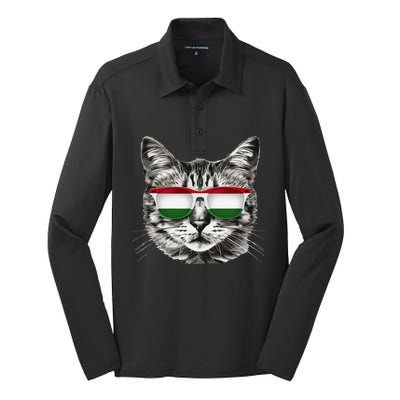 Hungarian Flag Cat Owner Souvenirs Products Kitten Hungary Silk Touch Performance Long Sleeve Polo