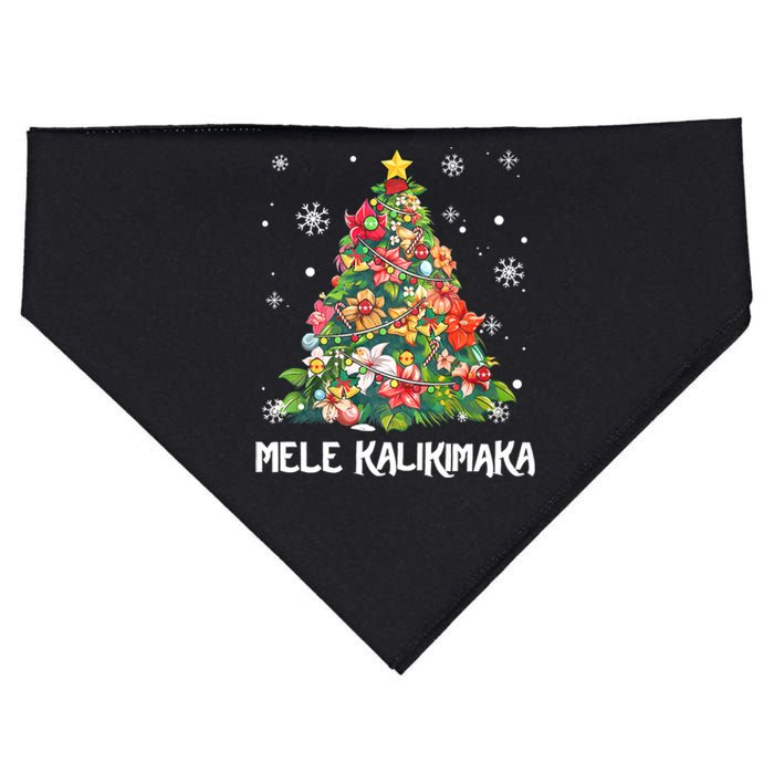 Hawaiian Floral Christmas Tree Mele Kalikimaka Tropical Xmas USA-Made Doggie Bandana