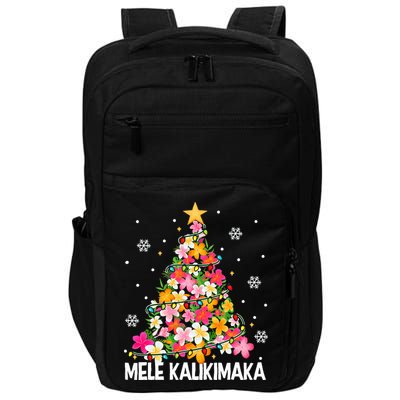 Hawaiian Floral Christmas Tree Mele Kalikimaka Tropical Xmas Impact Tech Backpack