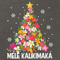 Hawaiian Floral Christmas Tree Mele Kalikimaka Tropical Xmas Cotton Canvas Backpack