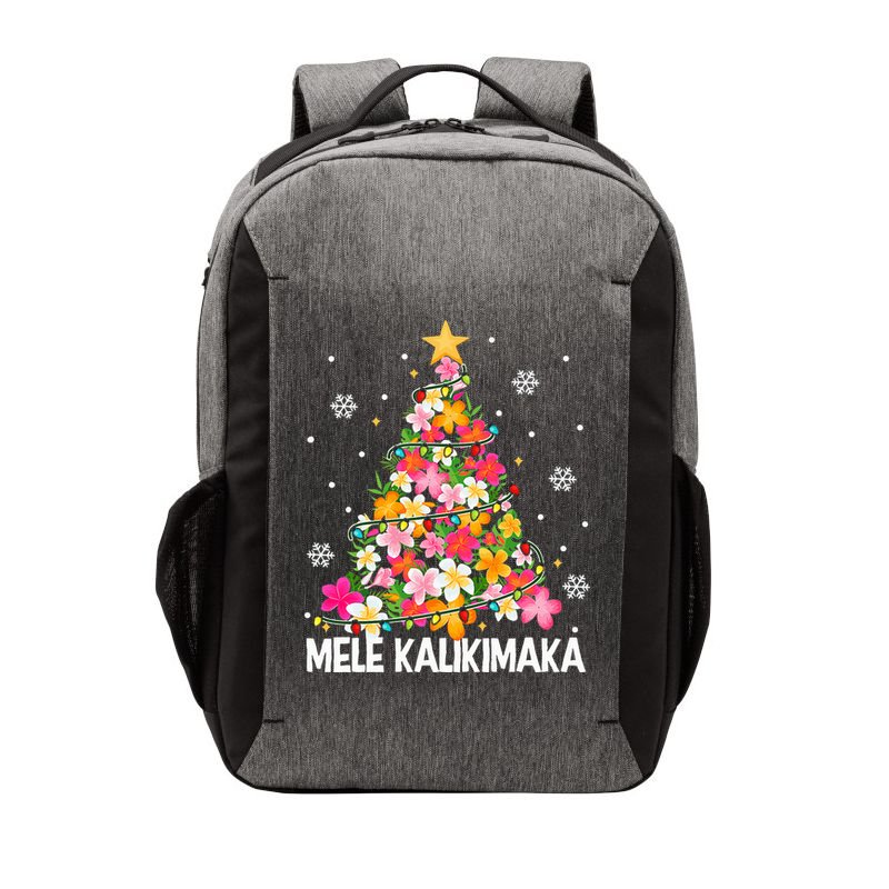 Hawaiian Floral Christmas Tree Mele Kalikimaka Tropical Xmas Vector Backpack