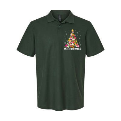 Hawaiian Floral Christmas Tree Mele Kalikimaka Tropical Xmas Softstyle Adult Sport Polo