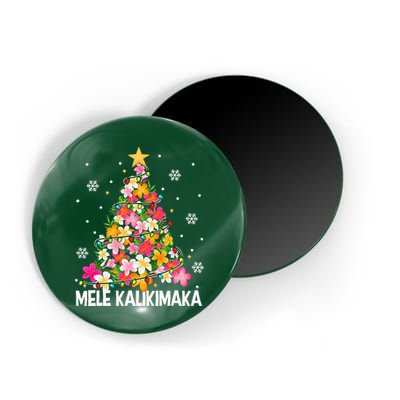 Hawaiian Floral Christmas Tree Mele Kalikimaka Tropical Xmas Magnet