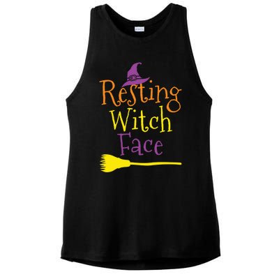 Halloween Funny Colorful Resting Witch Face Gift Ladies PosiCharge Tri-Blend Wicking Tank