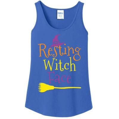 Halloween Funny Colorful Resting Witch Face Gift Ladies Essential Tank