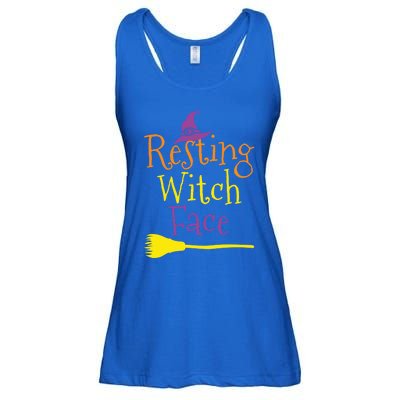 Halloween Funny Colorful Resting Witch Face Gift Ladies Essential Flowy Tank