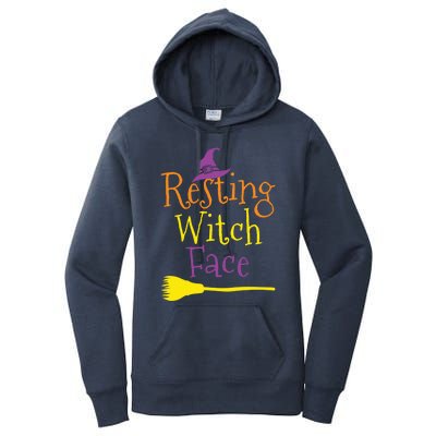 Halloween Funny Colorful Resting Witch Face Gift Women's Pullover Hoodie