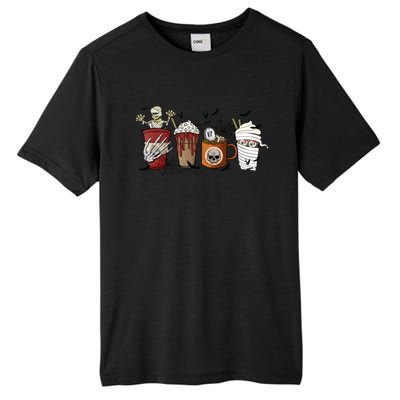 Horror Fall Coffee Latte Pumpkin Spice Iced Halloween Outfit Funny Gift Tall Fusion ChromaSoft Performance T-Shirt