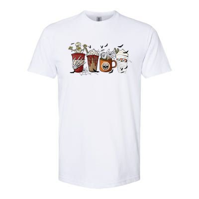 Horror Fall Coffee Latte Pumpkin Spice Iced Halloween Outfit Funny Gift Softstyle CVC T-Shirt