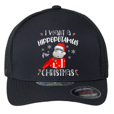 Hippopotamus For Christmas Matching Xmas Hippo Pajama Gift Flexfit Unipanel Trucker Cap