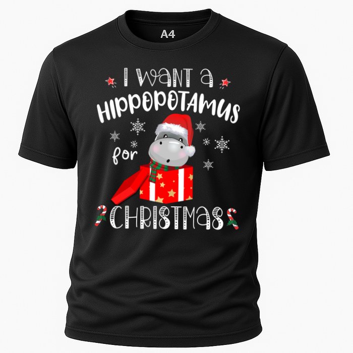 Hippopotamus For Christmas Matching Xmas Hippo Pajama Gift Cooling Performance Crew T-Shirt