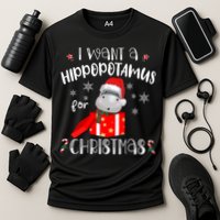Hippopotamus For Christmas Matching Xmas Hippo Pajama Gift Cooling Performance Crew T-Shirt