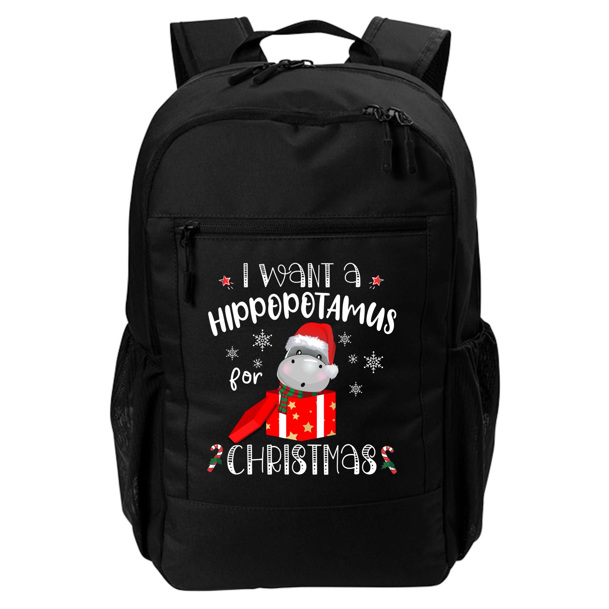 Hippopotamus For Christmas Matching Xmas Hippo Pajama Gift Backpack
