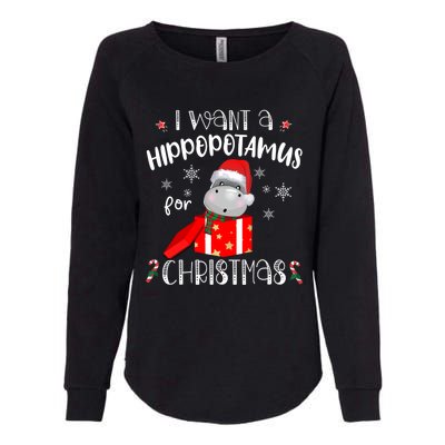 Hippopotamus For Christmas Matching Xmas Hippo Pajama Gift Womens California Wash Sweatshirt