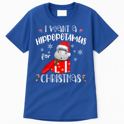 Hippopotamus For Christmas Matching Xmas Hippo Pajama Gift Tall T-Shirt
