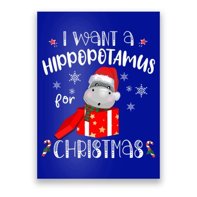 Hippopotamus For Christmas Matching Xmas Hippo Pajama Gift Poster