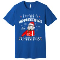 Hippopotamus For Christmas Matching Xmas Hippo Pajama Gift Premium T-Shirt