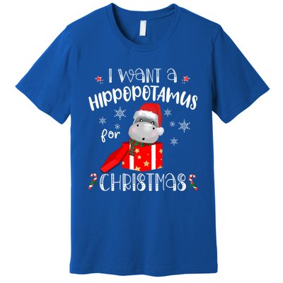 Hippopotamus For Christmas Matching Xmas Hippo Pajama Gift Premium T-Shirt