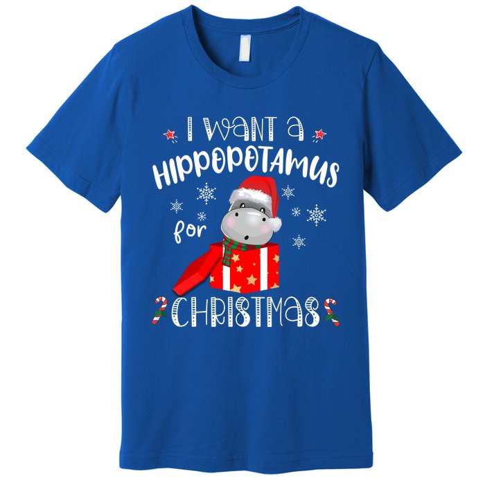 Hippopotamus For Christmas Matching Xmas Hippo Pajama Gift Premium T-Shirt