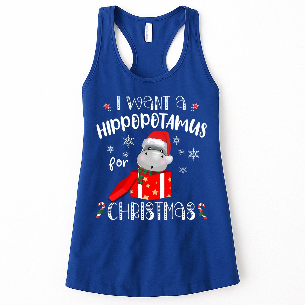 Hippopotamus For Christmas Matching Xmas Hippo Pajama Gift Womens Tank Top