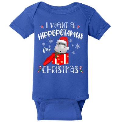 Hippopotamus For Christmas Matching Xmas Hippo Pajama Gift Baby Bodysuit