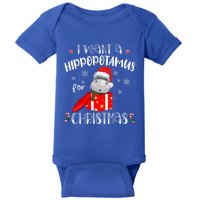 Hippopotamus For Christmas Matching Xmas Hippo Pajama Gift Baby Bodysuit