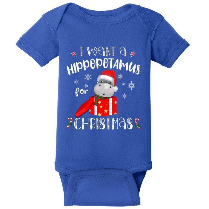 Hippopotamus For Christmas Matching Xmas Hippo Pajama Gift Baby Bodysuit