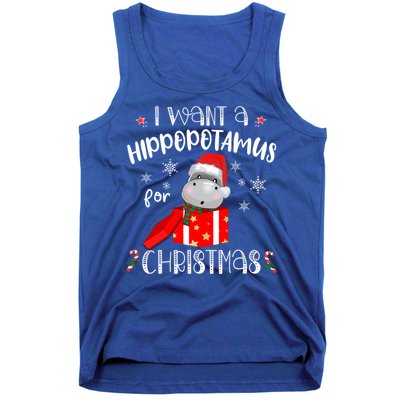 Hippopotamus For Christmas Matching Xmas Hippo Pajama Gift Tank Top