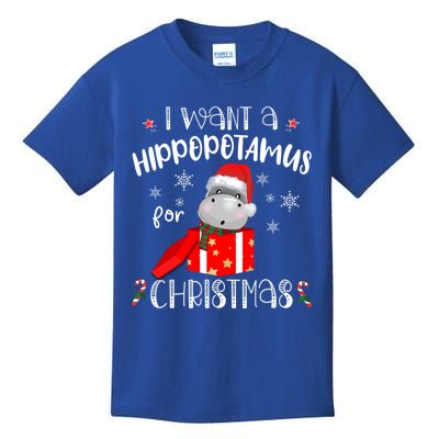 Hippopotamus For Christmas Matching Xmas Hippo Pajama Gift Kids T-Shirt