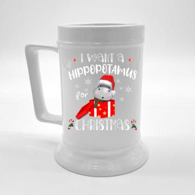 Hippopotamus For Christmas Matching Xmas Hippo Pajama Gift Beer Stein