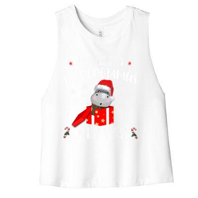 Hippopotamus For Christmas Matching Xmas Hippo Pajama Gift Women's Racerback Cropped Tank