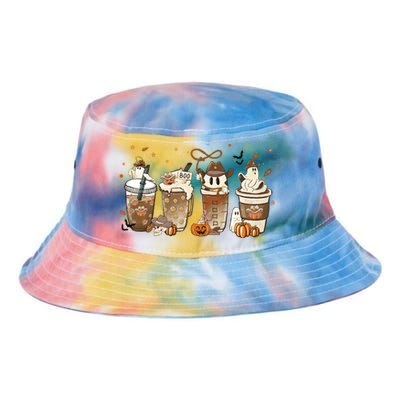 Horror Fall Coffee Latte Pumpkin Spice Iced Halloween Outfit Gift Tie Dye Newport Bucket Hat