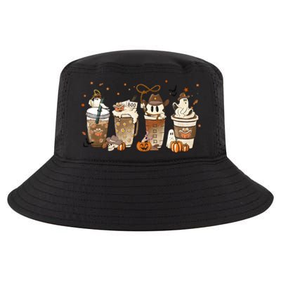 Horror Fall Coffee Latte Pumpkin Spice Iced Halloween Outfit Gift Cool Comfort Performance Bucket Hat