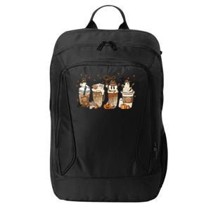 Horror Fall Coffee Latte Pumpkin Spice Iced Halloween Outfit Gift City Backpack