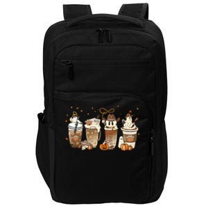 Horror Fall Coffee Latte Pumpkin Spice Iced Halloween Outfit Gift Impact Tech Backpack