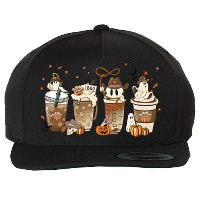 Horror Fall Coffee Latte Pumpkin Spice Iced Halloween Outfit Gift Wool Snapback Cap