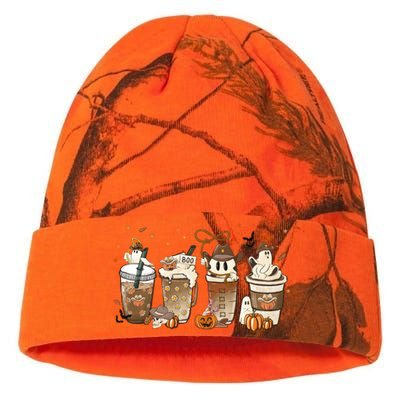 Horror Fall Coffee Latte Pumpkin Spice Iced Halloween Outfit Gift Kati Licensed 12" Camo Beanie