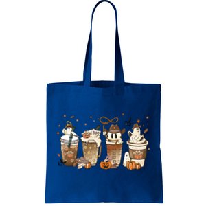 Horror Fall Coffee Latte Pumpkin Spice Iced Halloween Outfit Gift Tote Bag