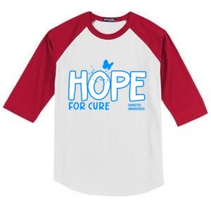 Hope For Cure Diabetes Awareness Gift Kids Colorblock Raglan Jersey