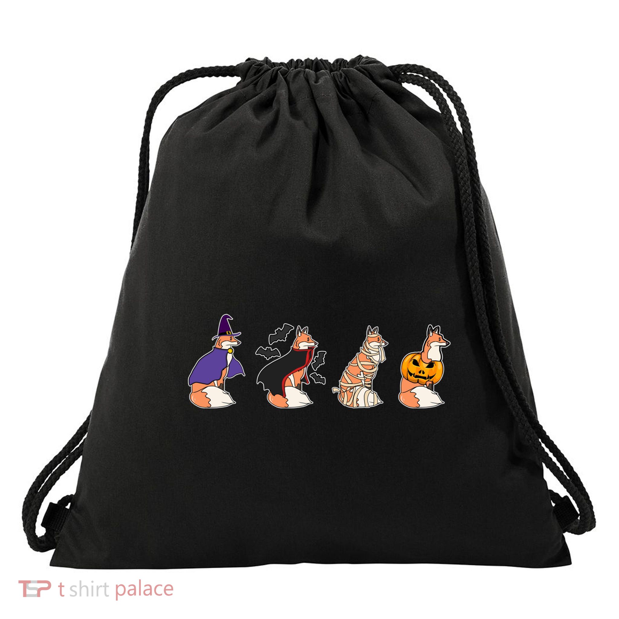 Halloween Fox Costume Witch Vampire Mummy Pumpkin Jack Funny Gift Drawstring Bag