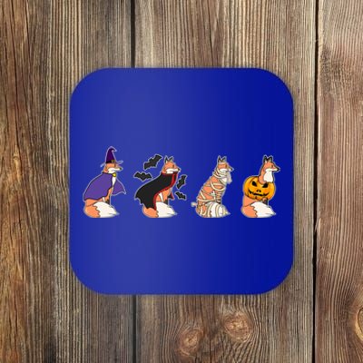 Halloween Fox Costume Witch Vampire Mummy Pumpkin Jack Funny Gift Coaster